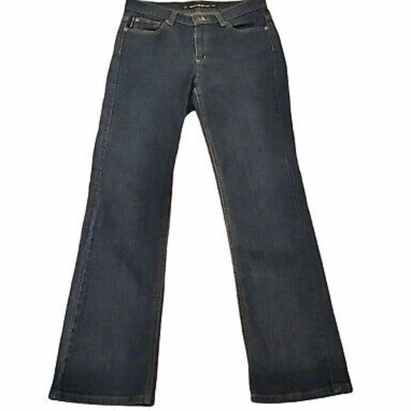 DKNY Stretch Dark Wash Flared Leg Jeans Rhinestone - Picture 1 of 6